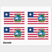 リベリア国旗とコート・オブ・アームズ、リベリア国旗 長方形シール (シート)