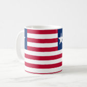 リベリア国旗のセラミックマグカップ コーヒーマグカップ (正面左)