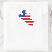 リベリア国旗の地図の形の記号 長方形シール (バッグ)