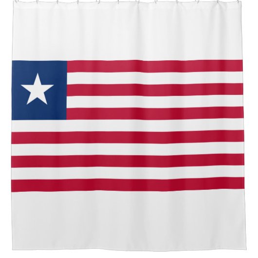 リベリア国旗(リベリア) シャワーカーテン (正面)