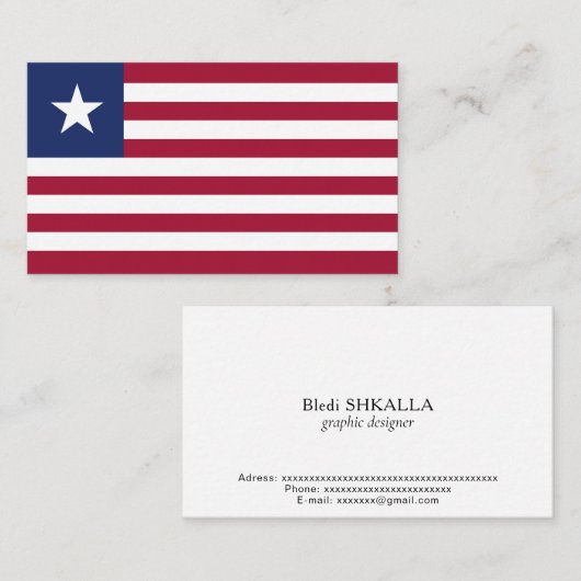リベリア国旗 名刺 (正面/裏面)