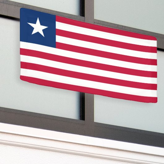 リベリア国旗 横断幕 (ビルの外側)