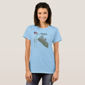 リベリア地図 + 国旗 + タイトルTシャツ Tシャツ (正面フル)
