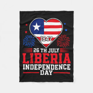 リベリア独立記念日 1847 愛国ハート フリースブランケット