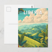 リベリア イラスト 旅行 アート ヴィンテージ ポストカード (正面/裏面)