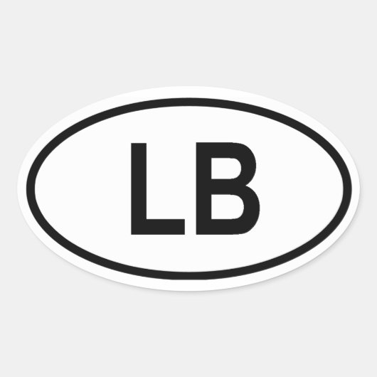 リベリア「LB」 楕円形シール (正面)