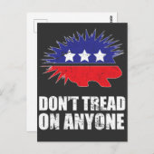 リベルタリアンの山嵐のロゴが誰にも踏み付かない ポストカード (正面/裏面)