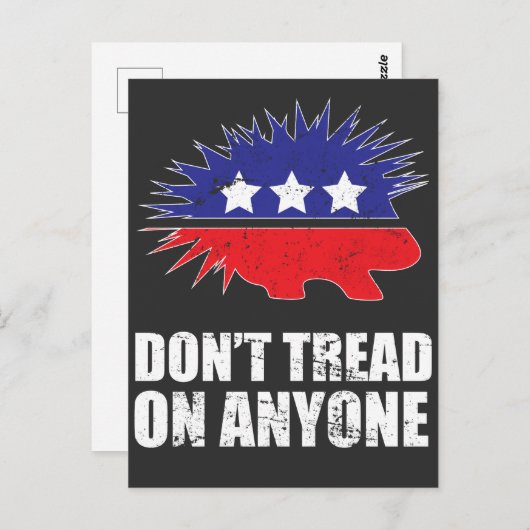 リベルタリアンの山嵐のロゴが誰にも踏み付かない ポストカード (正面/裏面)