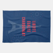 リベルテエガリテシャルドネおもしろいエッフェルタワーワイン キッチンタオル (横)