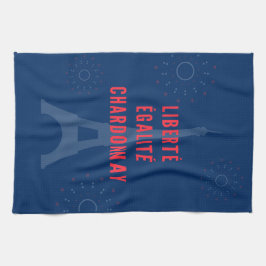 リベルテエガリテシャルドネおもしろいエッフェルタワーワイン キッチンタオル