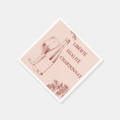 リベルテエガリテシャルドネおもしろいワインイラストレーション スタンダードカクテルナプキン (角)