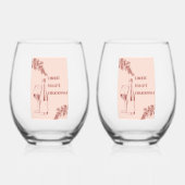 リベルテエガリテシャルドネおもしろいワインイラストレーション ステムなしワイングラス (正面)