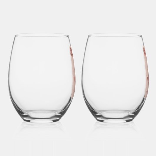 リベルテエガリテシャルドネおもしろいワインイラストレーション ステムなしワイングラス (右)