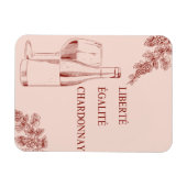 リベルテエガリテシャルドネおもしろいワインイラストレーション マグネット (横)