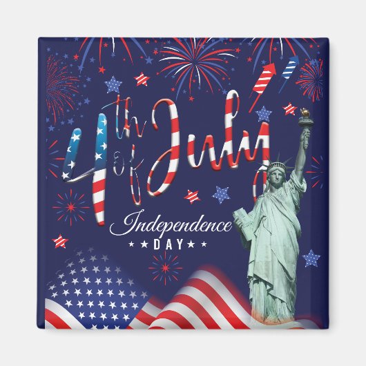 リベルト7月4日付き花火 マグネット (正面)