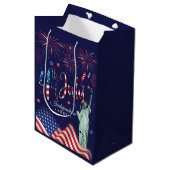 リベルト7月4日付き花火 ミディアムペーパーバッグ (正面アングル)