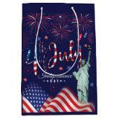 リベルト7月4日付き花火 ミディアムペーパーバッグ (正面)