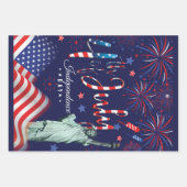 リベルト7月4日付き花火 ラッピングペーパーシート (正面)