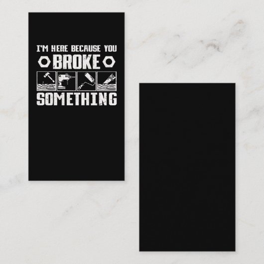 リペアマンおもしろいパパクラフト整備士引用文 名刺 (正面/裏面)