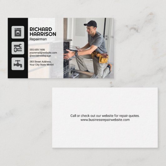 リペアマン固定食洗機 予約カード (正面/裏面)