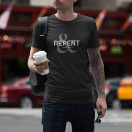 リペント&ターンバッククリスチャンタイポグラフィ Tシャツ