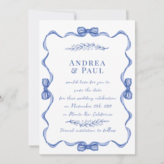 リボお洒落ンスウィート結婚ズ セーブザデート (正面)