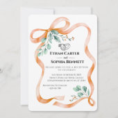 リボエレガントン&グリーン結婚式招待状 招待状 (正面)