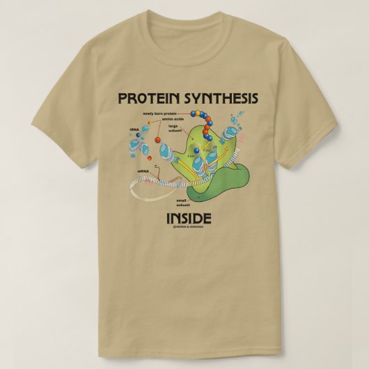 リボソーム生物学ユーモア内のタンパク質合成 Tシャツ (デザイン正面)