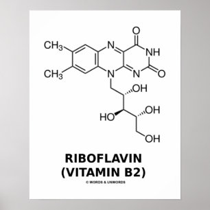 リボフラビン（ビタミンB2）化学分子 ポスター