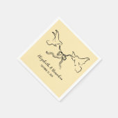 リボモダンンエレガントのナプキンを結婚持つ鳥 スタンダードカクテルナプキン (角)