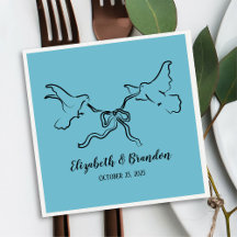 リボモダンンエレガントのナプキンを結婚持つ鳥