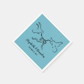 リボモダンンエレガントのナプキンを結婚持つ鳥 スタンダードカクテルナプキン (角)