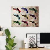 リボルバポップ・アートのー芸術 ポスター (ホームオフィス)