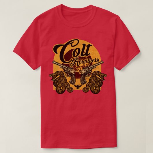 リボルバーヴィンテージ銃器 Tシャツ (デザイン正面)