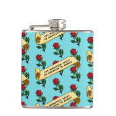 リボンおもしろいの模様に赤いア忘れロスの飲料 フラスク (正面)