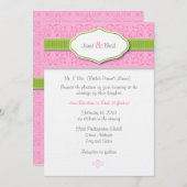 リボンおよびシールの結婚式招待状 招待状 (正面/裏面)