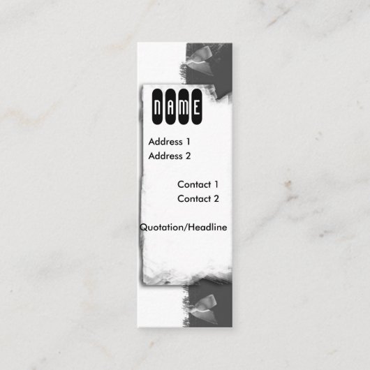 リボンおよびレース スキニー名刺 (正面)