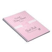 リボンおよび弓ベビーのシャワーの来客名簿 ノートブック (右側)