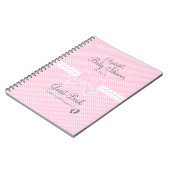 リボンおよび弓ベビーのシャワーの来客名簿 ノートブック (左側)