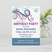 リボンお洒落カールパーティー招待状 招待状 (スタンド正面)