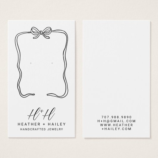 リボンお洒落フレーム表示カード (正面&裏面)