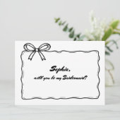 リボンお洒落ボウは私の花嫁のメイド 招待状 (スタンド正面)