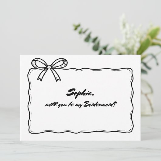 リボンお洒落ボウは私の花嫁のメイド 招待状 (スタンド正面)