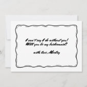 リボンお洒落ボウは私の花嫁のメイド 招待状 (裏面)