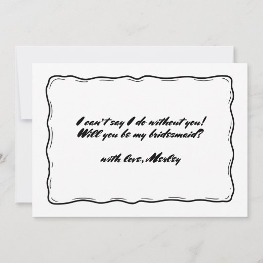 リボンお洒落ボウは私の花嫁のメイド 招待状 (裏面)