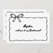 リボンお洒落ボウは私の花嫁のメイド 招待状 (正面/裏面)