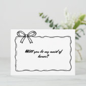 リボンお洒落ボウメイド・オブ・オーナー（花嫁付き添い人）提案 招待状 (スタンド正面)