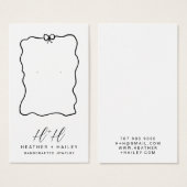 リボンお洒落手作りジュエリー表示カード (正面&裏面)