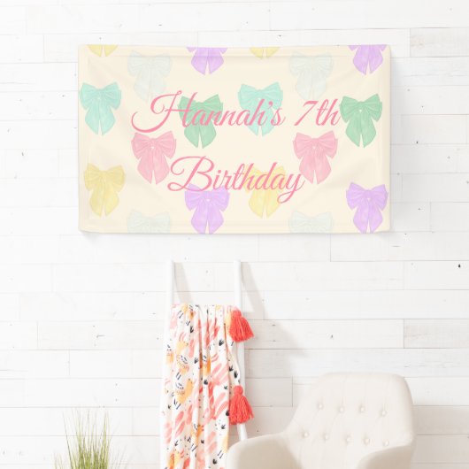 リボンかわいらしボウイラストレーション 横断幕 (インサイチュ)