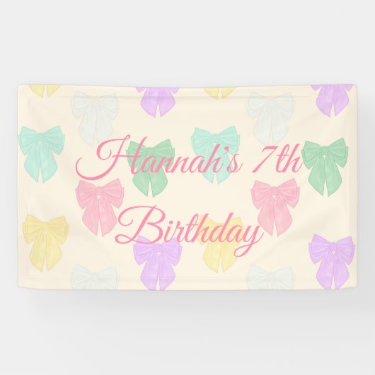 リボンかわいらしボウイラストレーション 横断幕 (横)